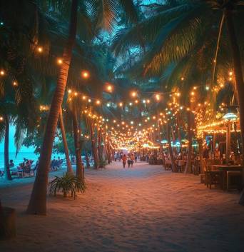 Serene Beach Scene at Dusk